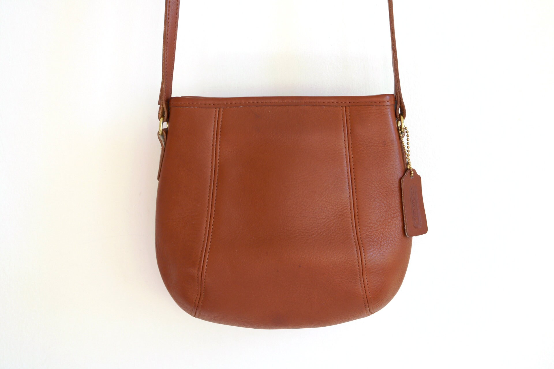 ショルダーバッグ・ポシェット Coach Pouch Crossbody - Coach - Leather - Brown Coach Small Framed Pouch Bag | British Tan Leather - Etsy