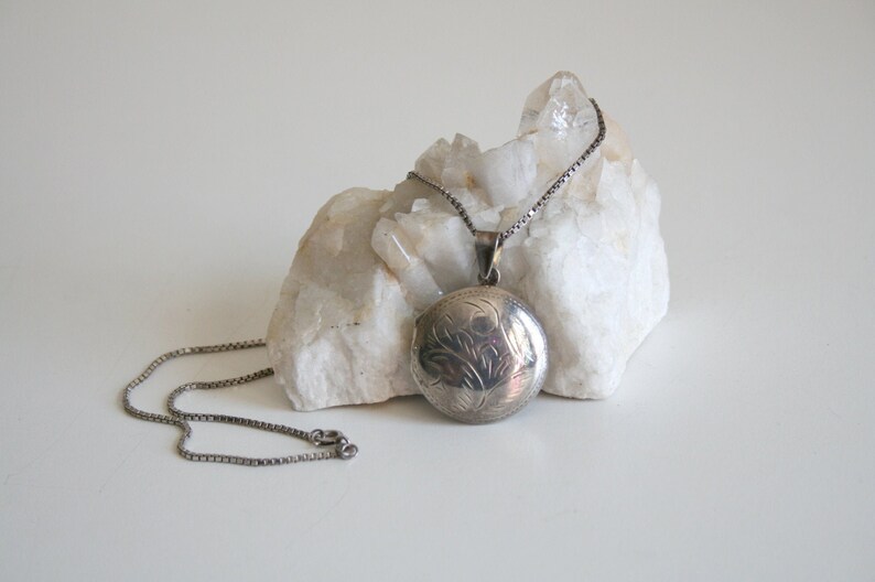 Etched Sterling Silver Locket