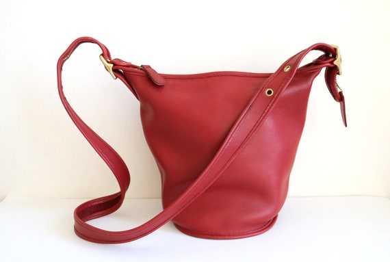 Vintage Coach Legacy Demi Pouch Red Leather Handbag