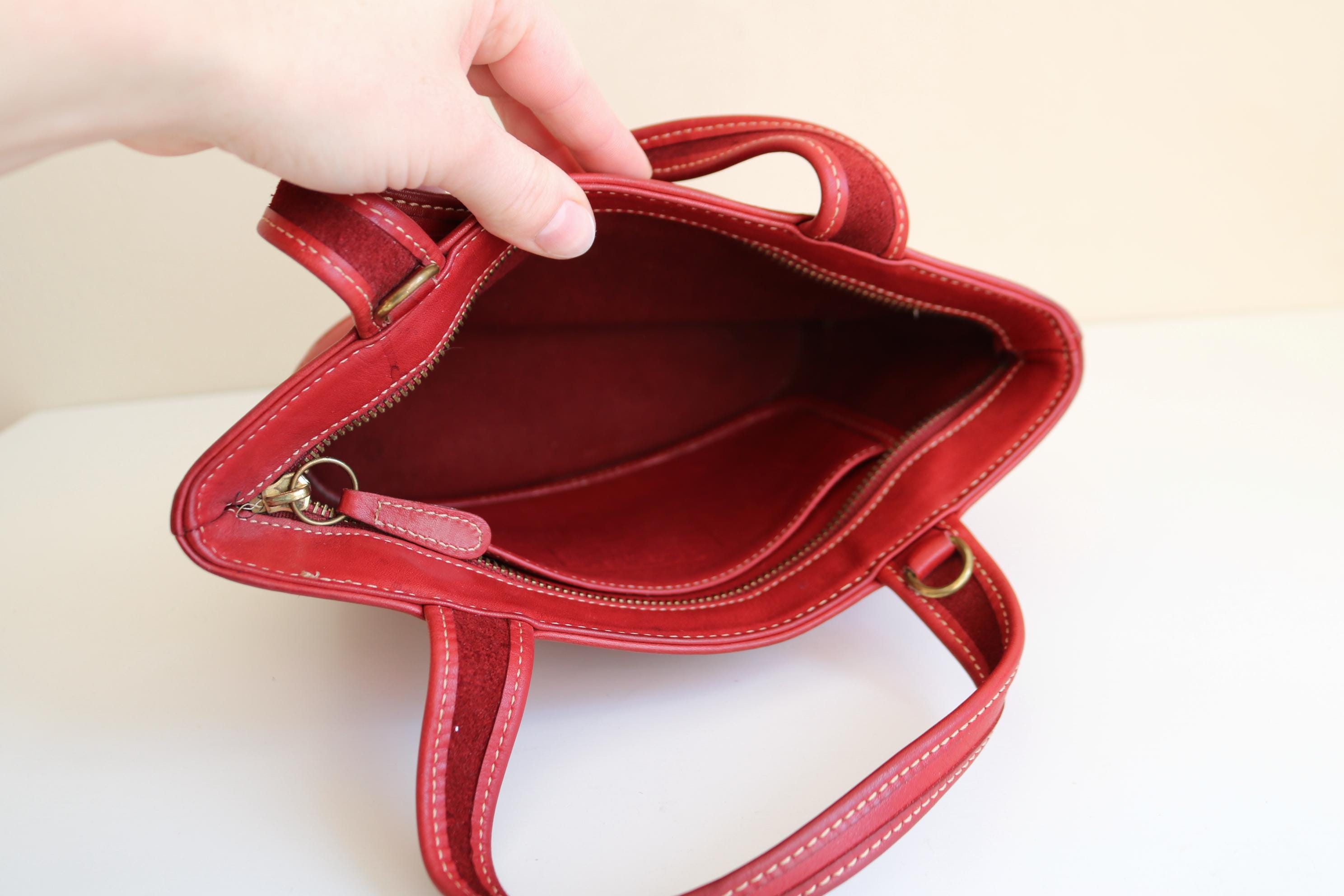 Coach Small Bleeker Tote Bag | Red Leather - Etsy Canada