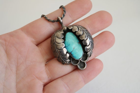 Ben Touchine Turquoise Squash Blossom Necklace - image 2