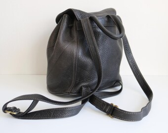 Coach Drawstring Backpack | Faded Black Full Grain Italian Leather