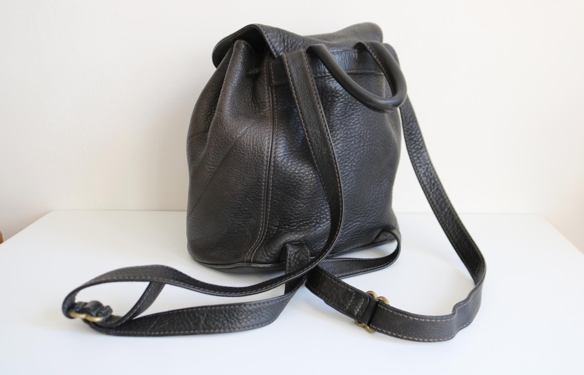 Coach Drawstring Backpack | Faded Black Full Grain Italian