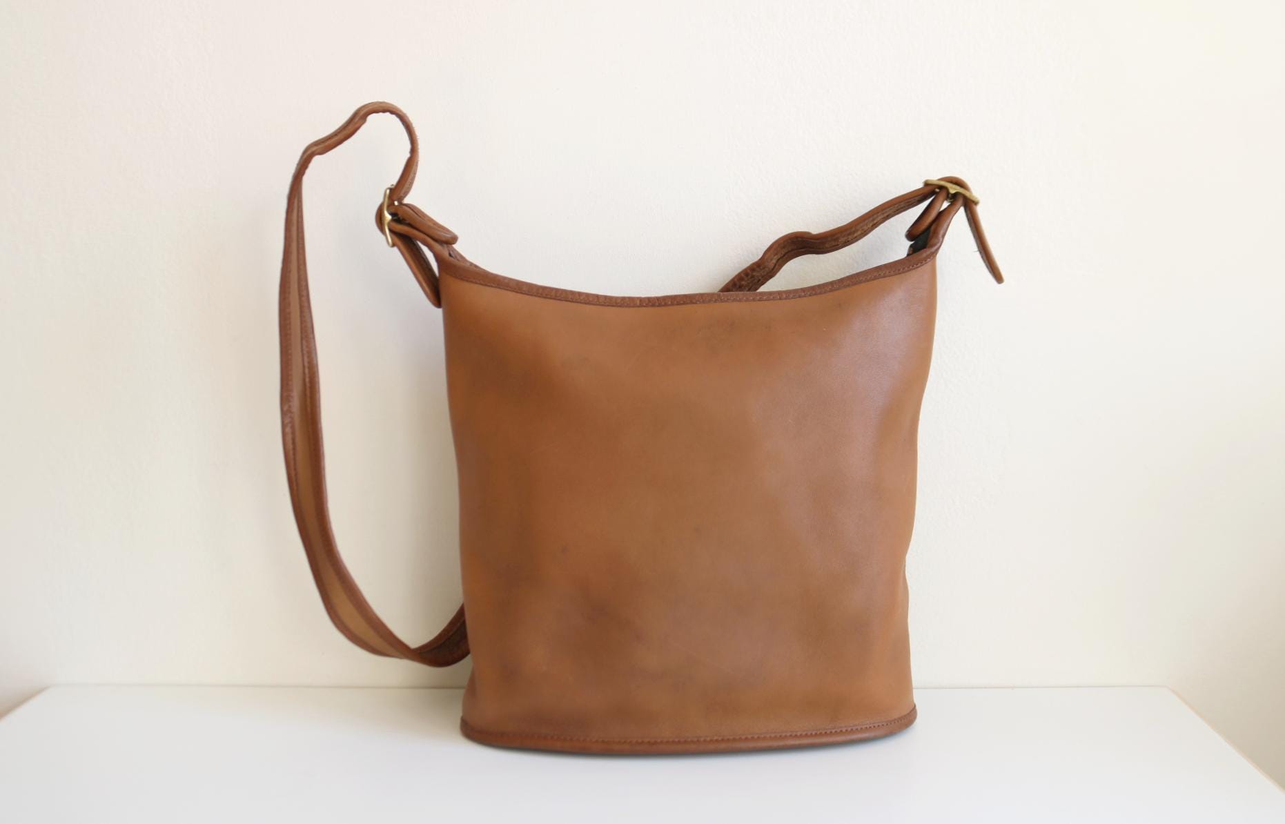 Vintage Black Leather Coach Legacy Bucket Bag Style Shoulder