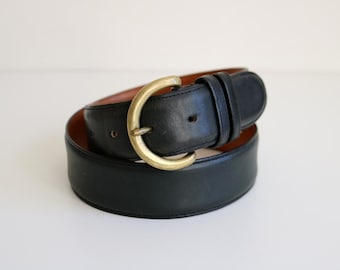 Coach Navy Leather Belt | 30in 75cm