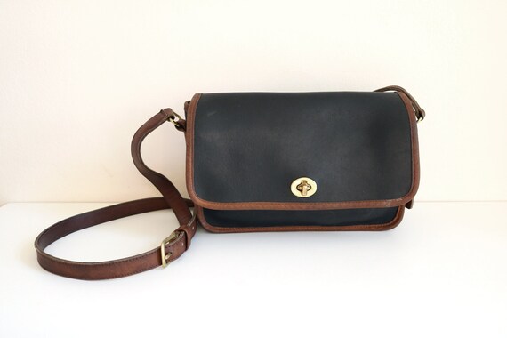 Coach Spectator Compartment Shoulder Bag Black and British Tan Leather Etsy