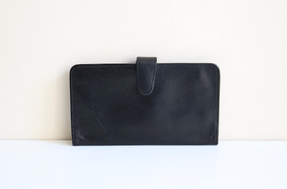 Coach Basic Checkbook Wallet | Black Leather