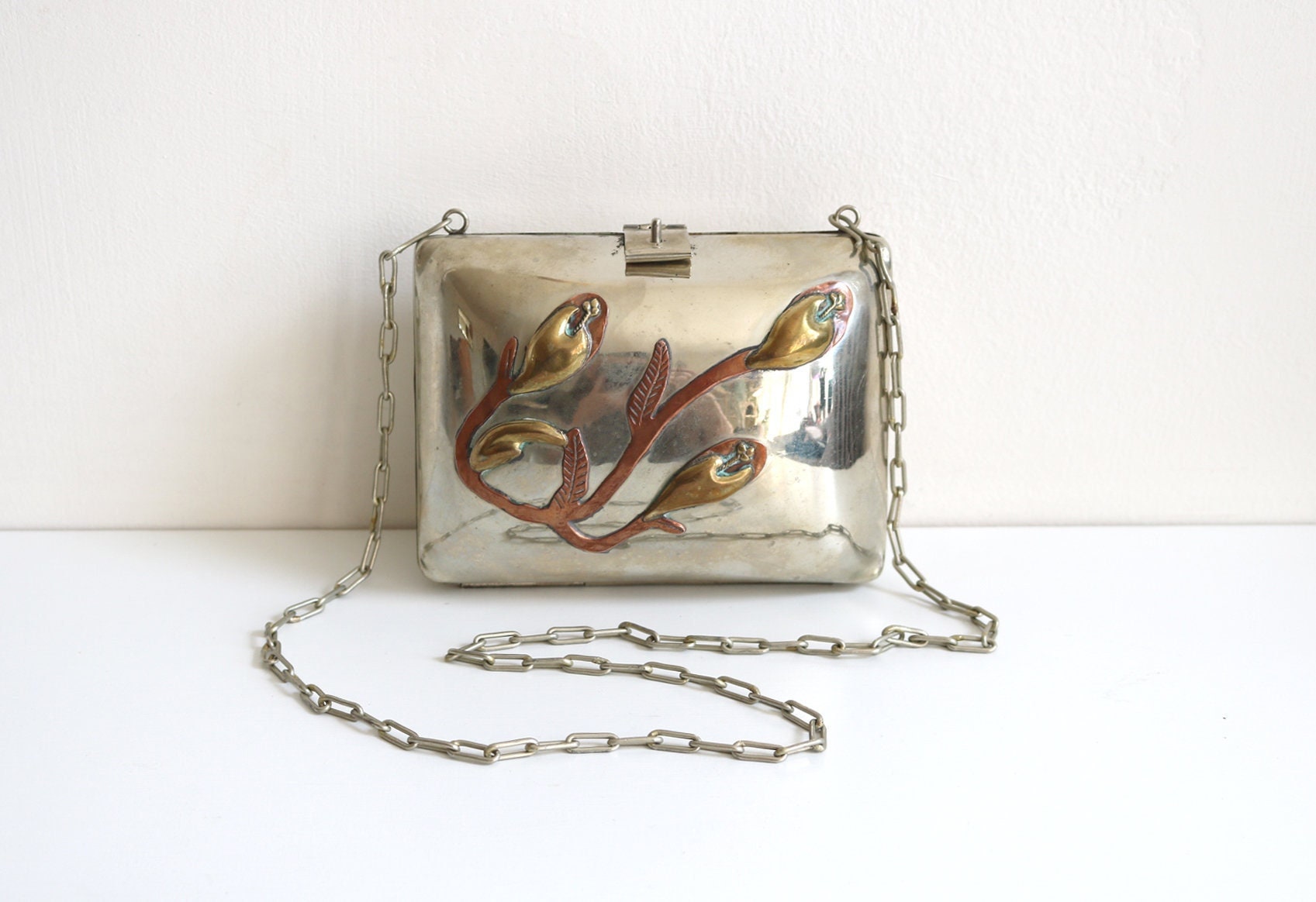 Mexico Alpaca Silver Mixed Metal Calla Lily Handbag - Etsy
