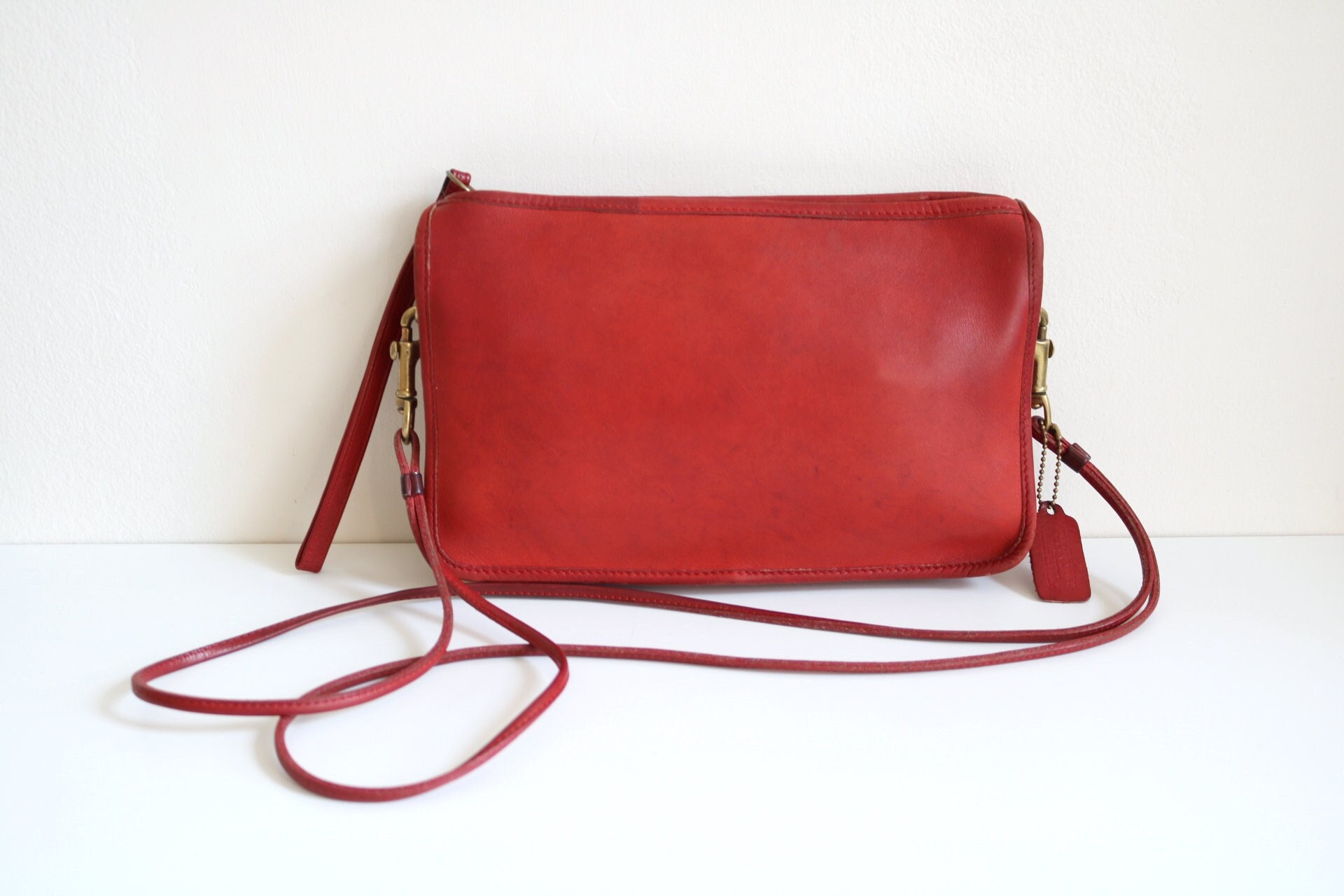 Coach Convertible Clutch Bag | Red Leather - Etsy