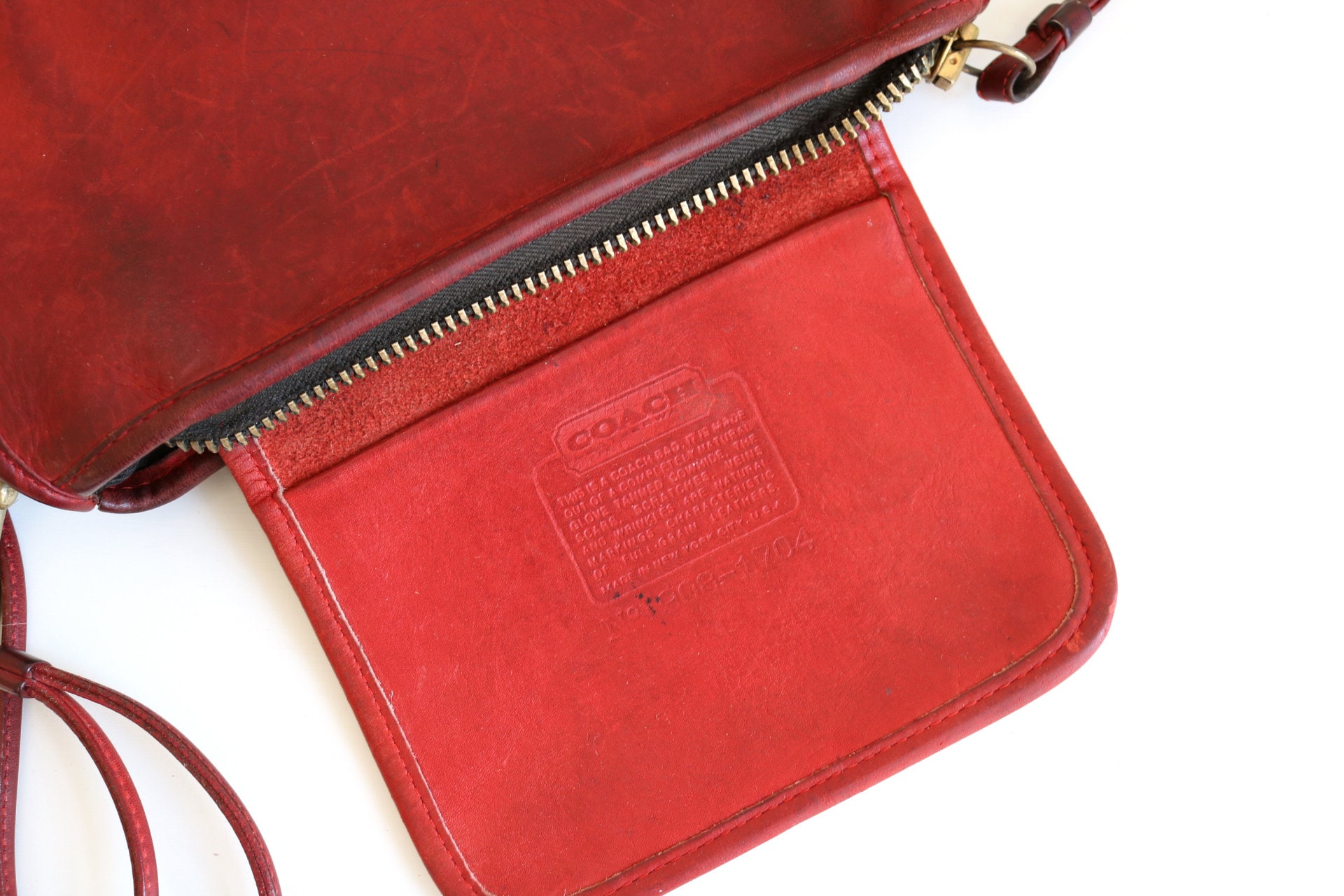 Coach Convertible Clutch Bag Red Leather Etsy Ireland