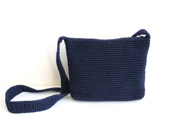 The Sak Crochet Navy Shoulder Bag