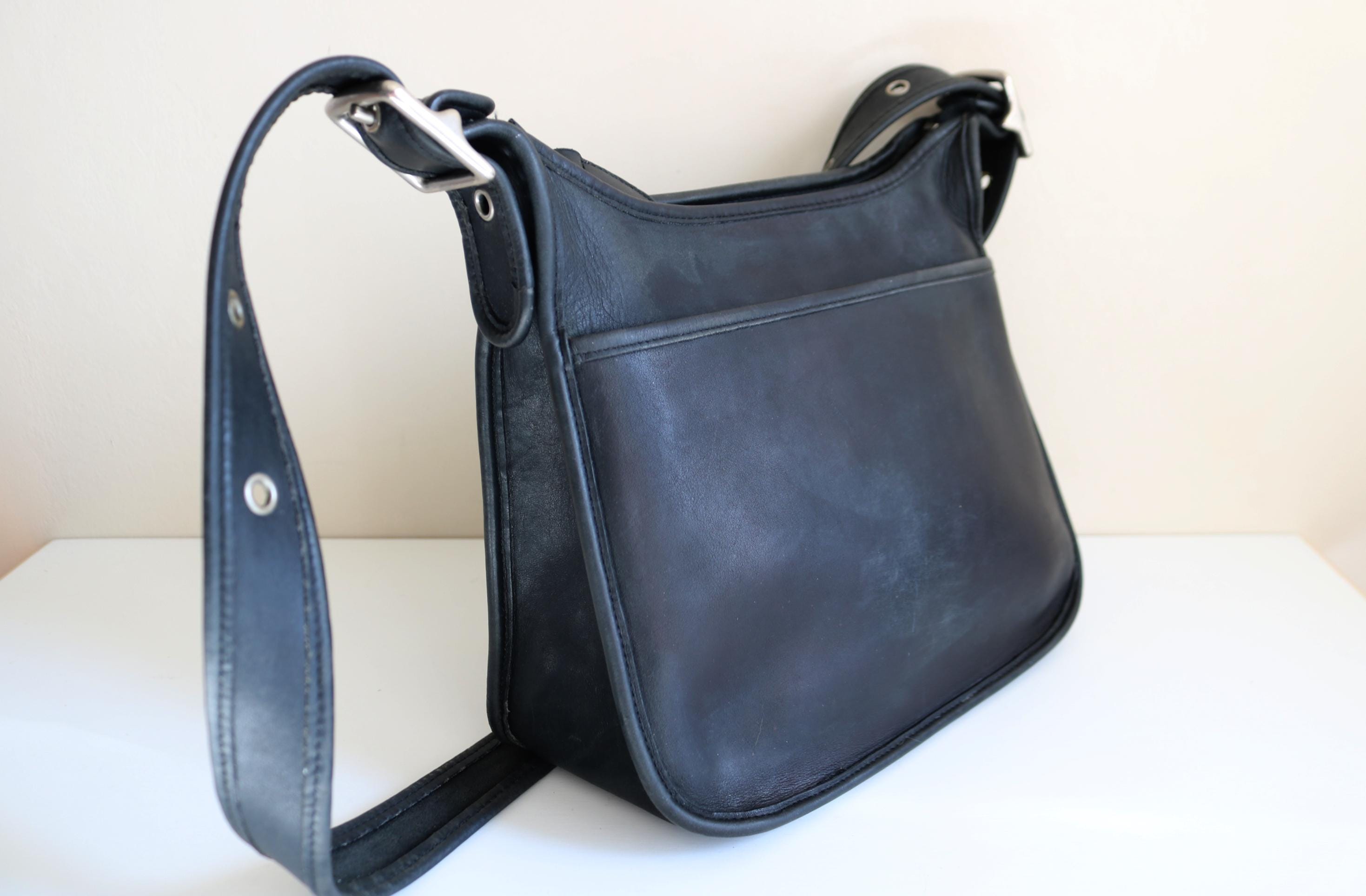 Coach Zip Legacy Bag | Black Leather Nickel Hardware - Etsy