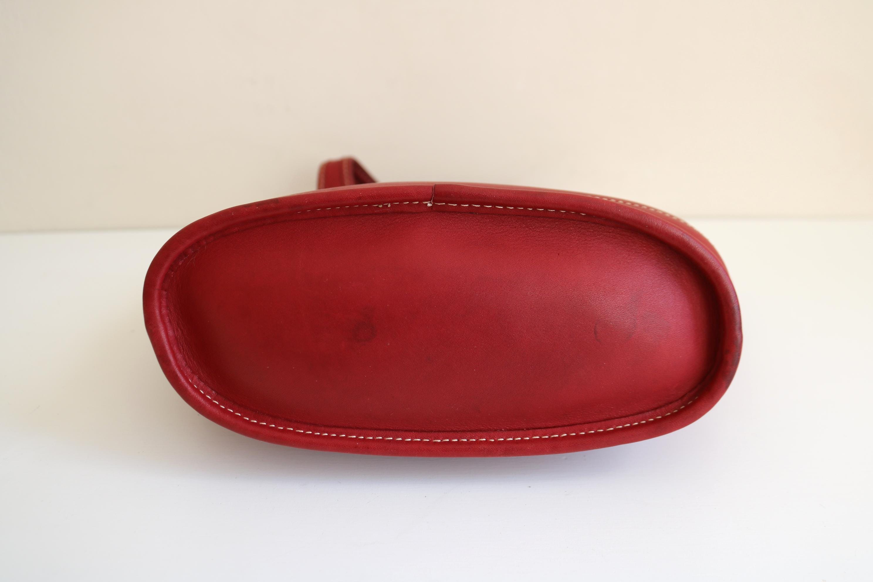 Coach Small Bleeker Tote Bag | Red Leather - Etsy Canada