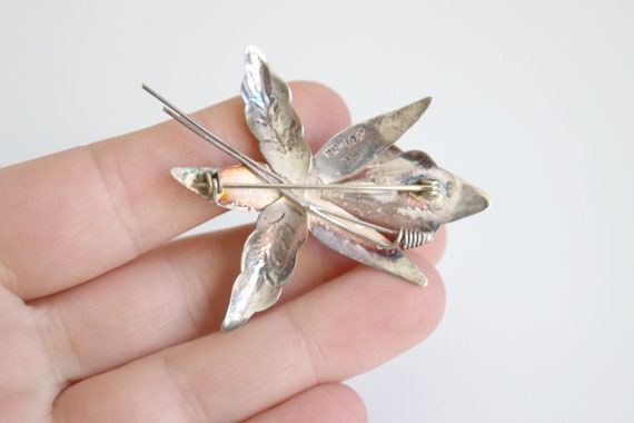 Taxco Orchid Sterling Brooch - image 6