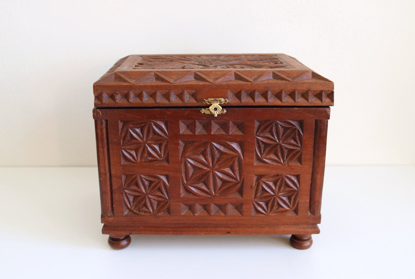 Carved Star Jewelry Box