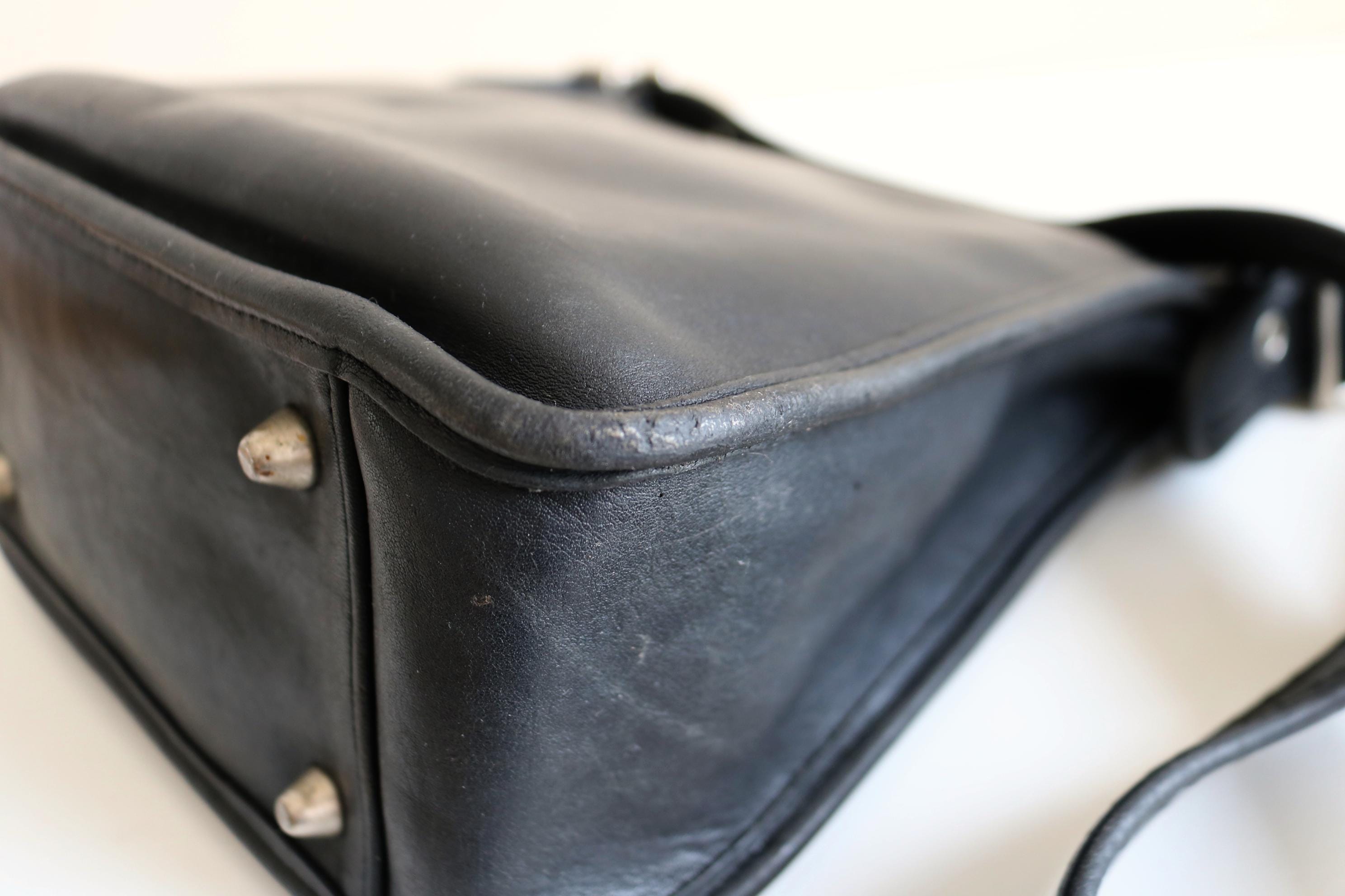 Coach Zip Legacy Bag | Black Leather Nickel Hardware - Etsy