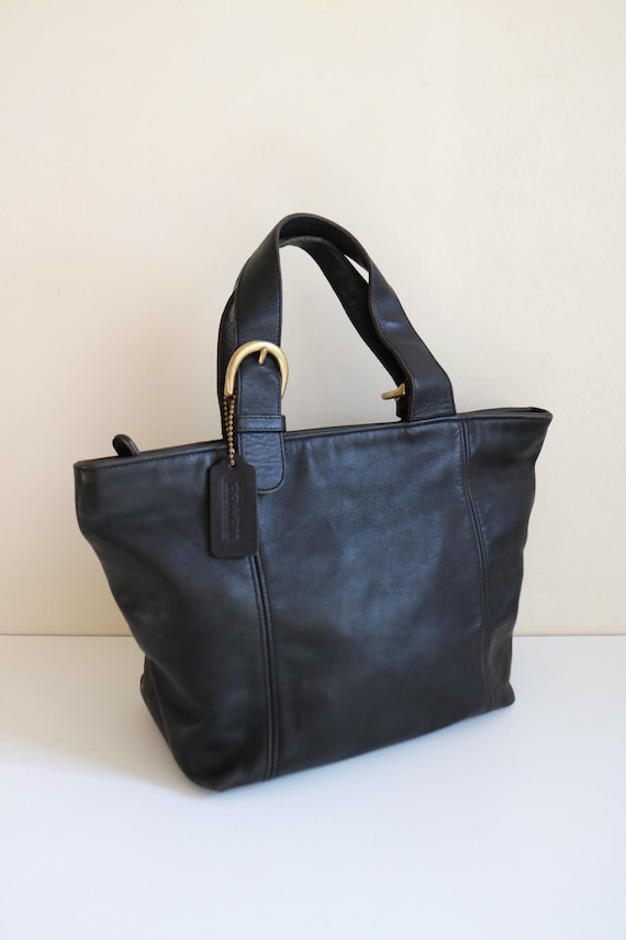 バッグ COACH Soho Leather Tote Black A4 Bag Coach Soho Waverly Small Tote Bag | Black Leather - Etsy