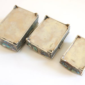 Mexico Alpaca Silver Abalone Box Trio image 7