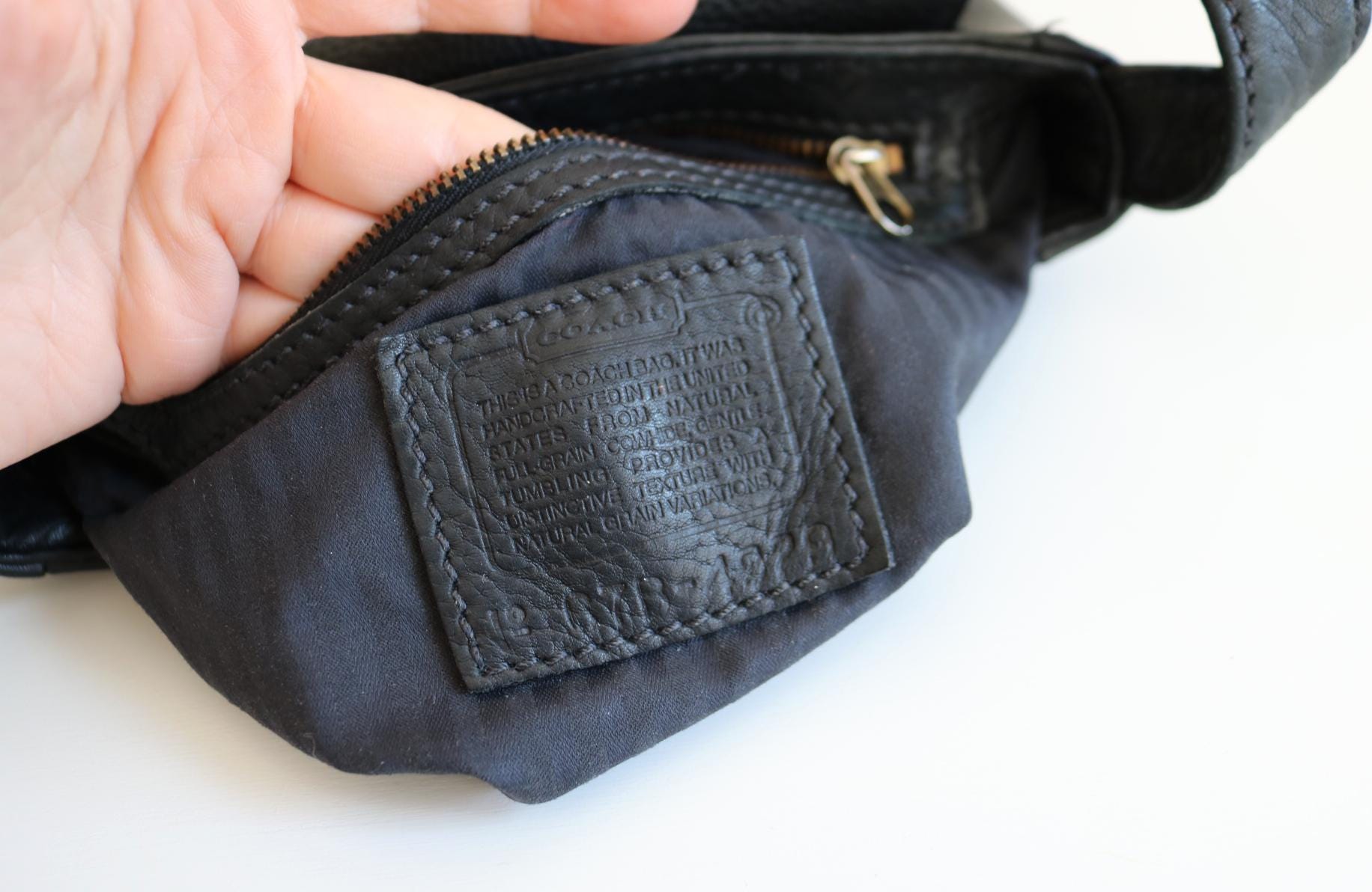 Coach Sonoma Pebbled Shoulder Bag | Navy Faded Black Leather - Etsy