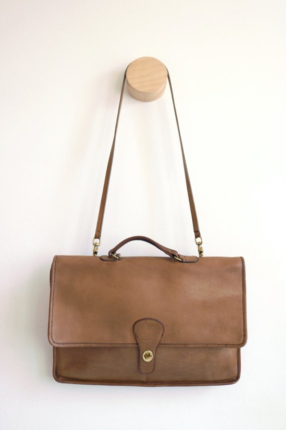 Coach Shoulder Portfolio Bag | Putty Tan Leather - image 10