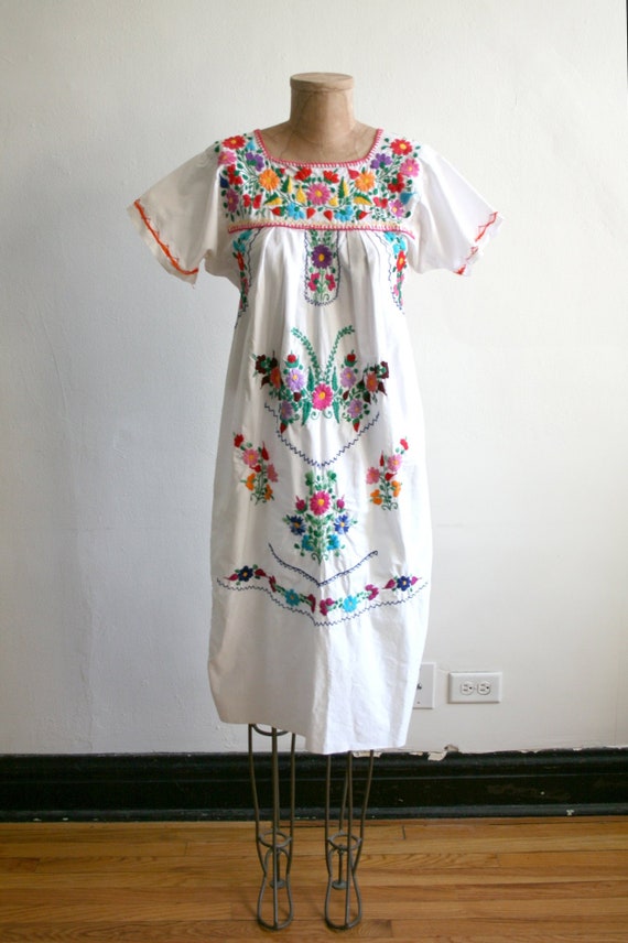 Oaxacan Embroidered Mexican Dress