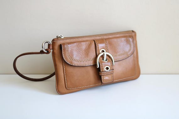 Coach Soho Wristlet Wallet Clutch | Tabac Leather - Etsy