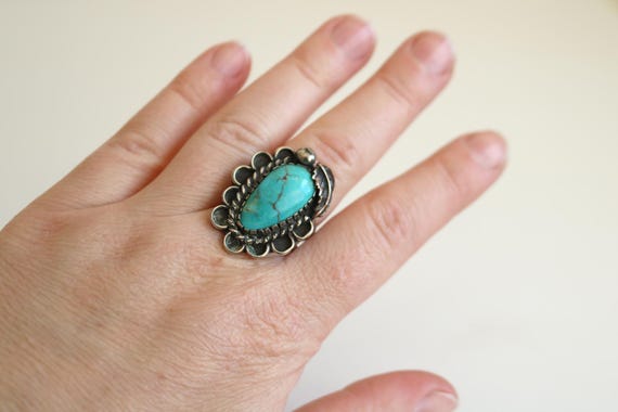 Native American Turquoise Ring 9 - image 3