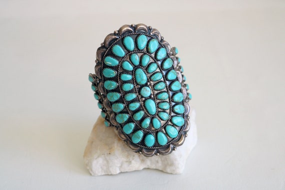 Rare Vintage Native American Navajo Wil Wauneka Sterling Silver Turquoise Bracelet Cuff Rare Vintage Native American Navajo Wil Wauneka Sterling Silver Turquoise Bracelet Cuff