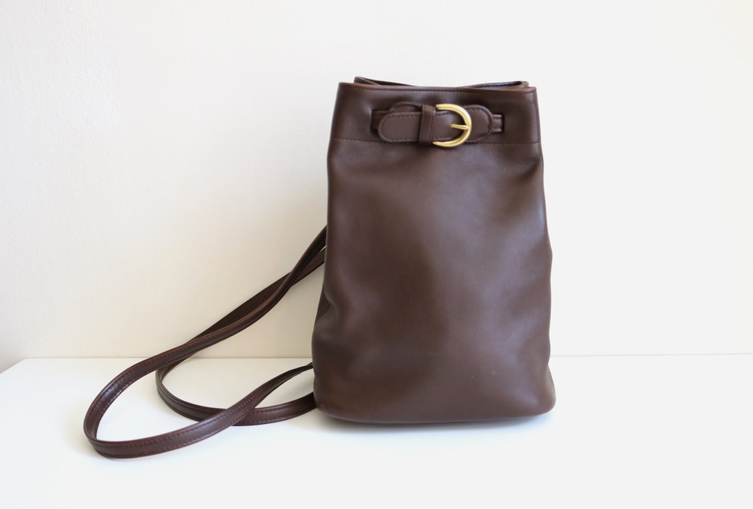 Coach Cornelia Belted Bucket Backpack | Brown Leather - Etsy