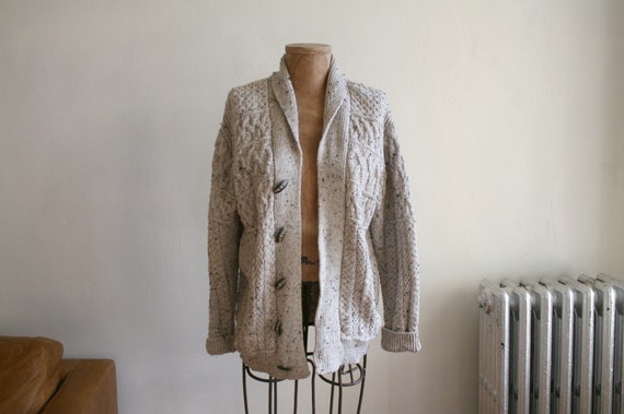 Irish Wool Fisherman Cardigan Sweater
