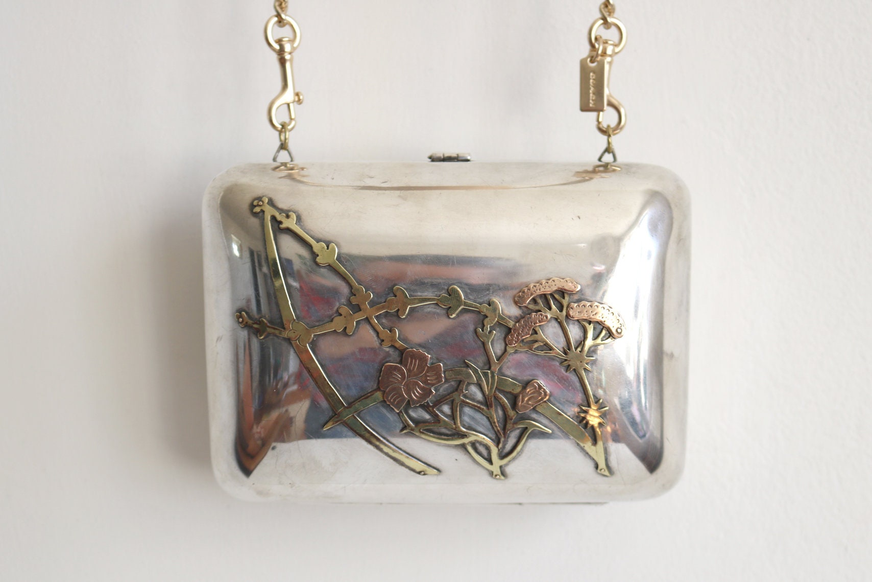 Mexico Alpaca Silver Mixed Metal Botanical Handbag - Etsy Mexico Alpaca Silver Mixed Metal Botanical Handbag - Etsy