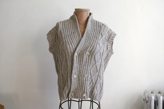 Mushroom Knit Wool Vest