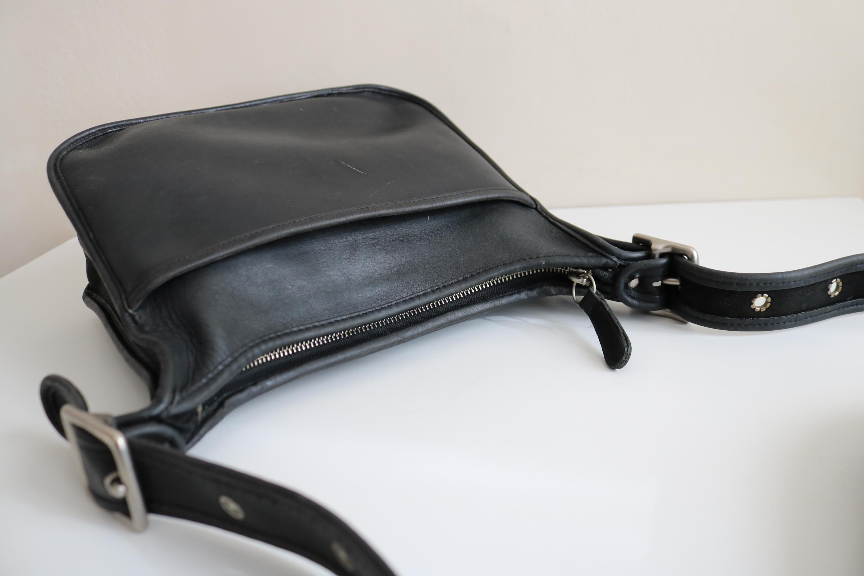 Coach Zip Legacy Bag | Black Leather Nickel Hardware - Etsy