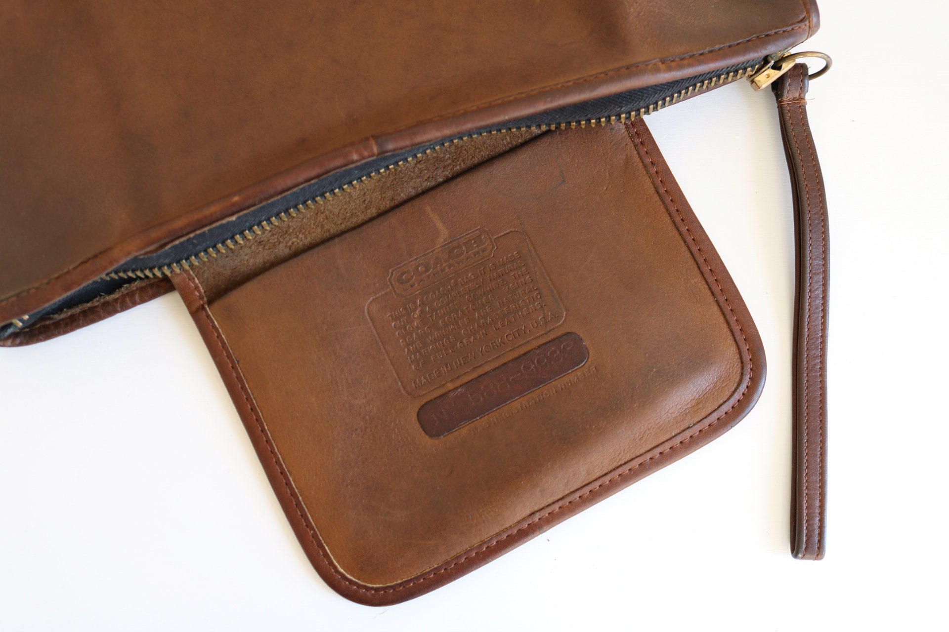Coach Clutch Bag | Tan Leather - Etsy