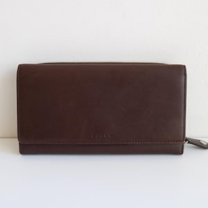 Coach Y2K Checkbook Wallet | Brown Leather