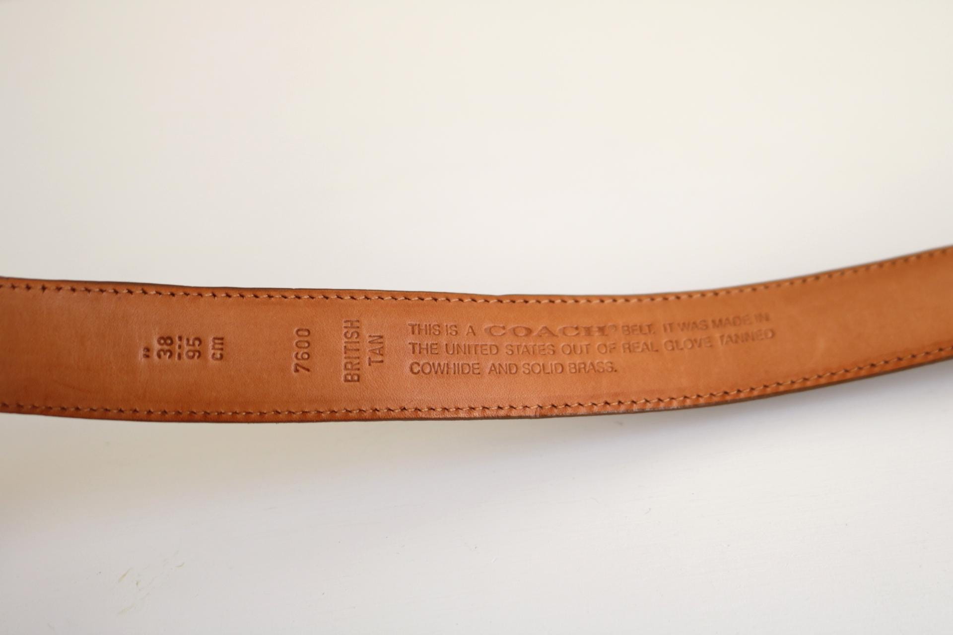 Coach British Tan Leather Belt | 38
