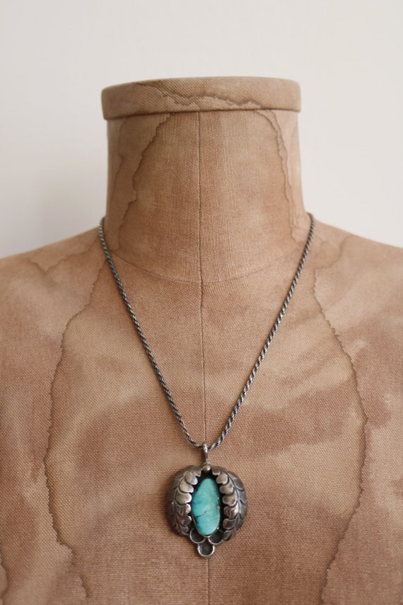 Ben Touchine Turquoise Squash Blossom Necklace - image 3