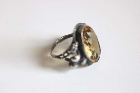 German Citrine Sterling Ring 6 - image 4