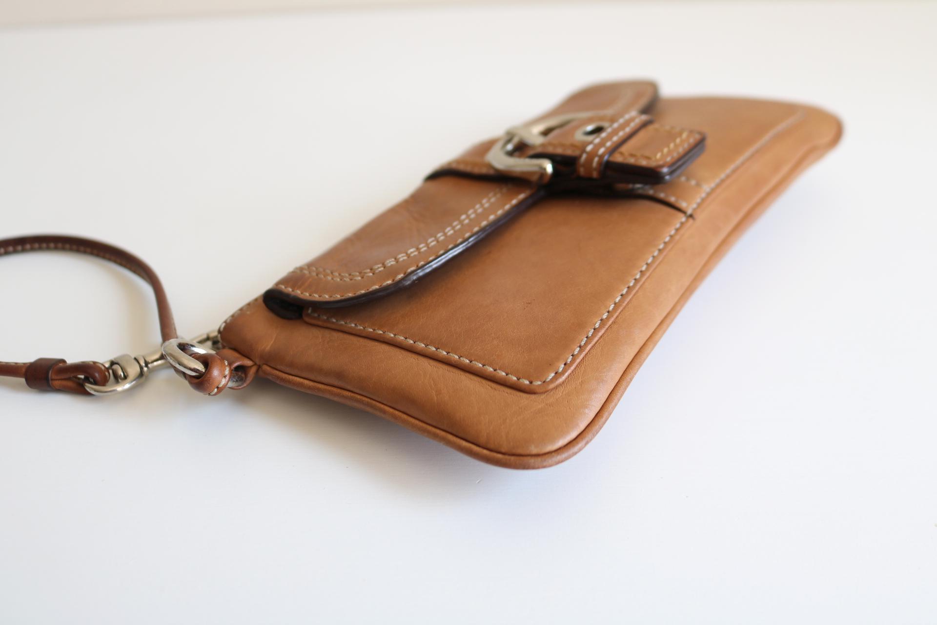Coach Soho Wristlet Wallet Clutch | Tabac Leather - Etsy