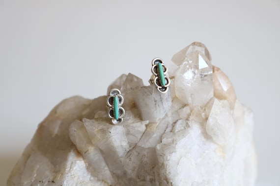 Petit Point Turquoise Stud Earrings