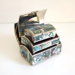 Mexico Alpaca Silver Abalone Box Trio image 8