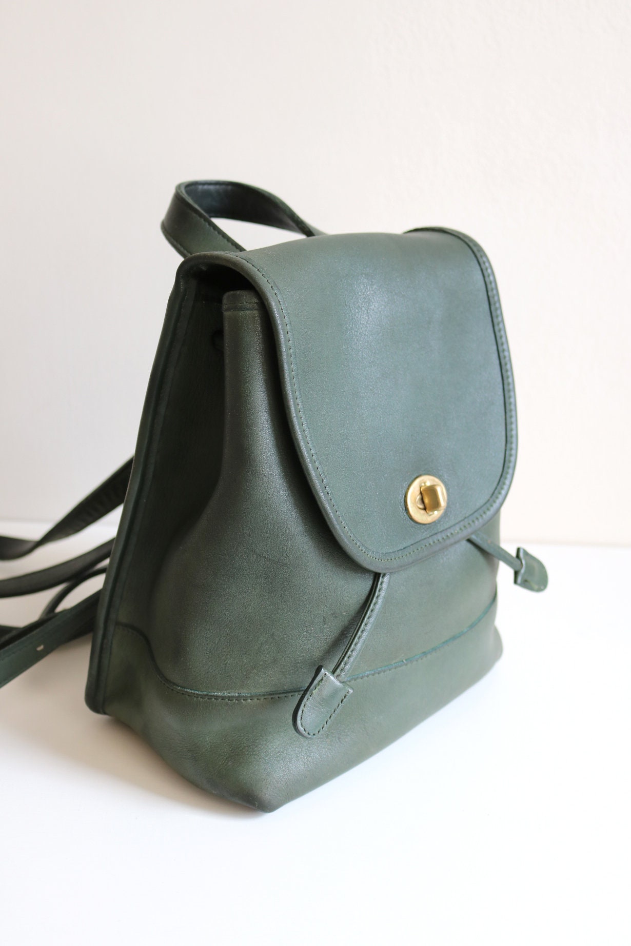 Coach Small Daypack Backpack | Green Leather - Etsy Coach Small Daypack Backpack | Green Leather - Etsy