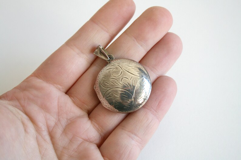 Etched Sterling Silver Locket