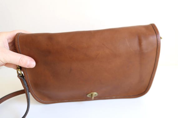 バッグ made in NYC brown leather hand bag Coach Convertible NYC Clutch Bag | Tabac Leather - Etsy