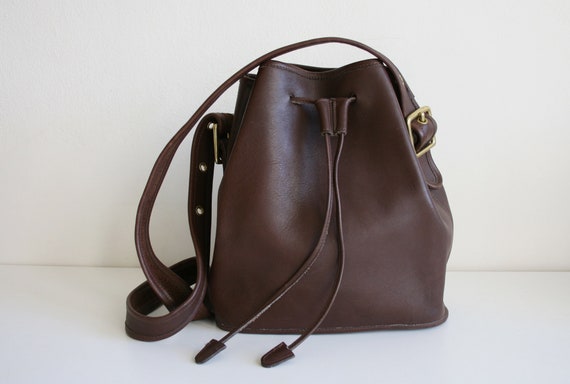 Coach Legacy Drawstring Bucket Bag | Brown Leather