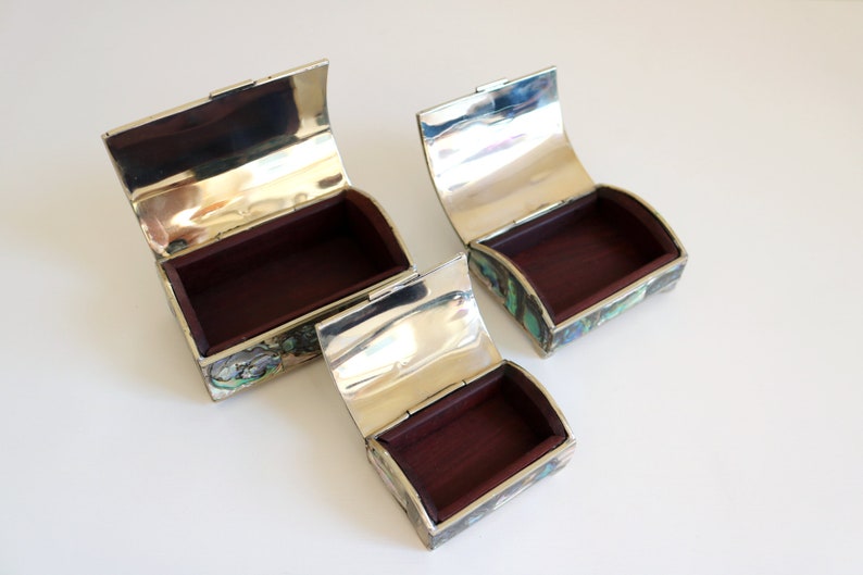 Mexico Alpaca Silver Abalone Box Trio image 6