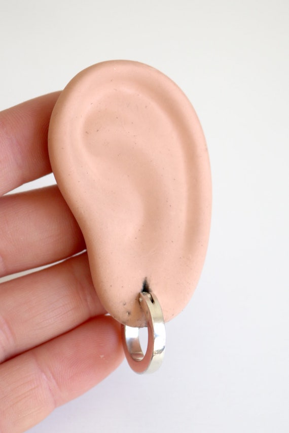 Medium Minimalist Boxy Hoop Earrings | Sterling S… - image 4