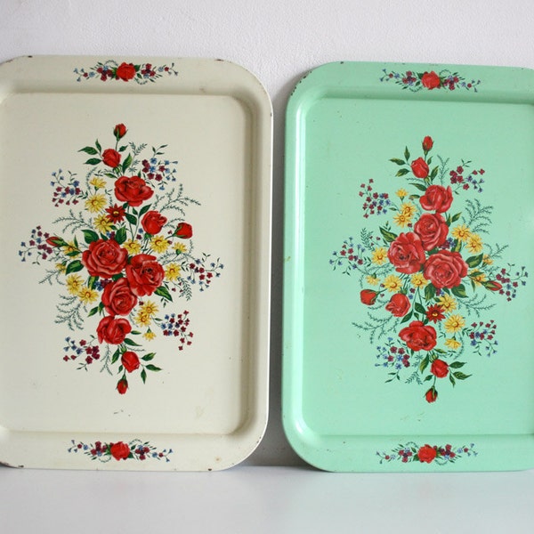 SALE Six Rose Trays