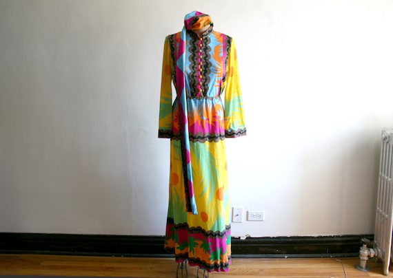 Malcolm Starr Psychedelic Tropicana Dress | Polyes