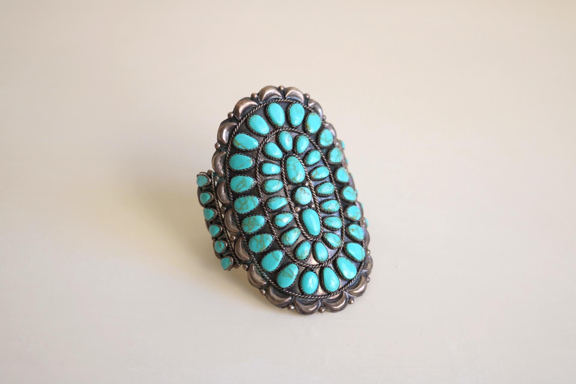 Danny L Wauneka Turquoise Cluster Statement Cuff Bracelet - Etsy